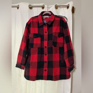 NWT Lucky Brand buffalo plaid thick flannel jacket size large